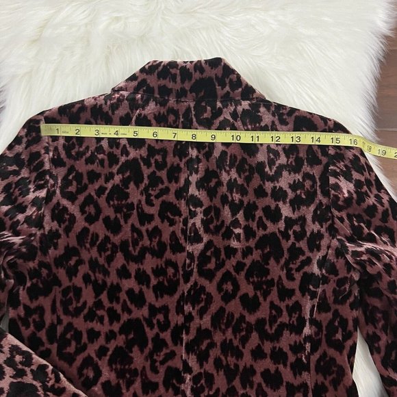J. Crew Size 2 Velvet Leopard Print Drapey Double Breasted Blazer Jacket J9067 - Picture 8 of 9